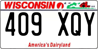 WI license plate 409XQY