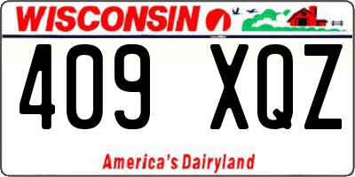 WI license plate 409XQZ