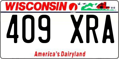 WI license plate 409XRA