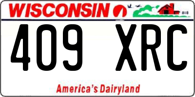 WI license plate 409XRC