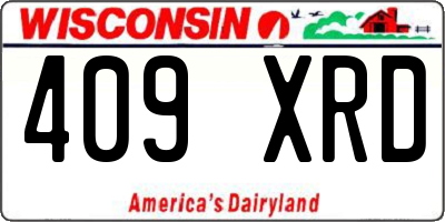 WI license plate 409XRD