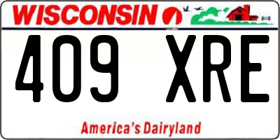 WI license plate 409XRE
