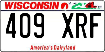 WI license plate 409XRF