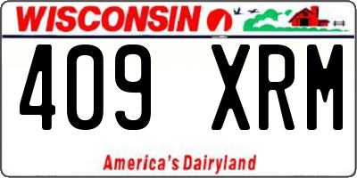 WI license plate 409XRM