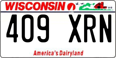 WI license plate 409XRN