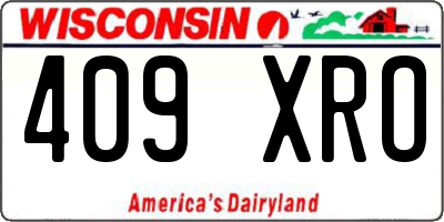 WI license plate 409XRO