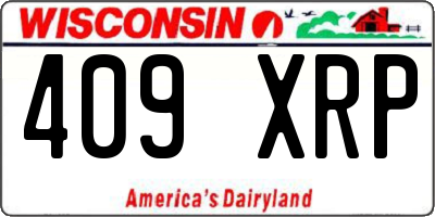 WI license plate 409XRP