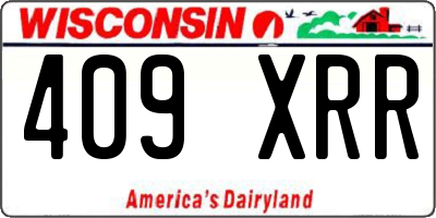 WI license plate 409XRR