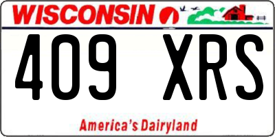 WI license plate 409XRS