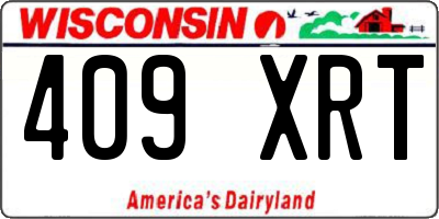 WI license plate 409XRT