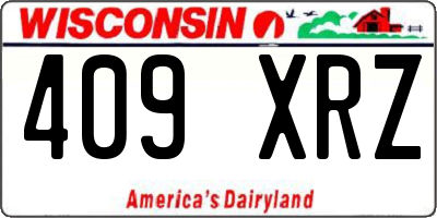 WI license plate 409XRZ