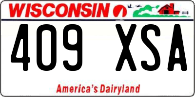 WI license plate 409XSA
