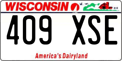 WI license plate 409XSE