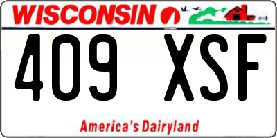 WI license plate 409XSF