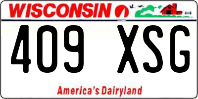 WI license plate 409XSG