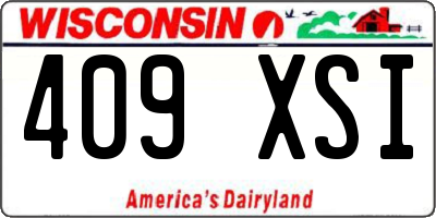 WI license plate 409XSI