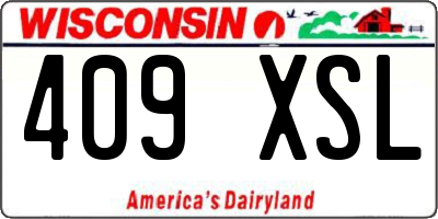 WI license plate 409XSL