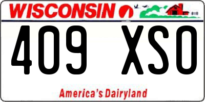 WI license plate 409XSO