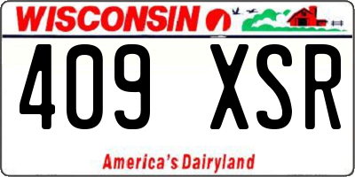 WI license plate 409XSR