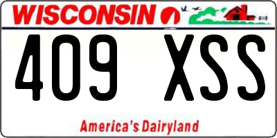 WI license plate 409XSS