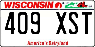 WI license plate 409XST