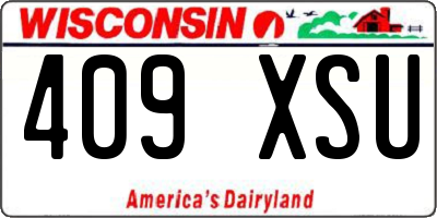 WI license plate 409XSU