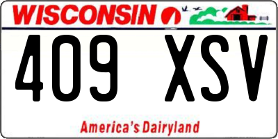 WI license plate 409XSV