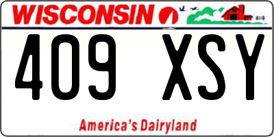 WI license plate 409XSY