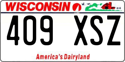 WI license plate 409XSZ