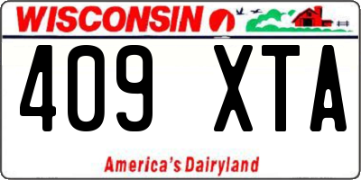 WI license plate 409XTA