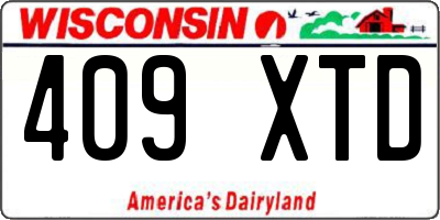 WI license plate 409XTD
