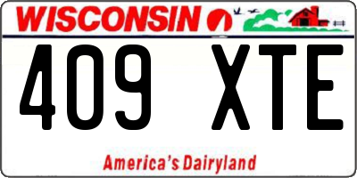 WI license plate 409XTE
