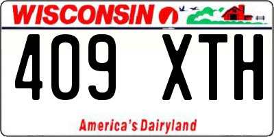 WI license plate 409XTH