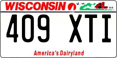 WI license plate 409XTI