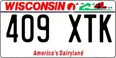 WI license plate 409XTK