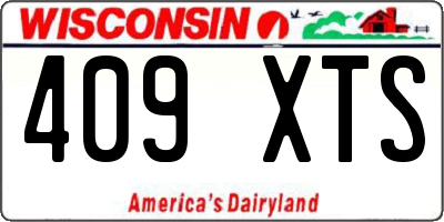 WI license plate 409XTS