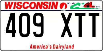 WI license plate 409XTT