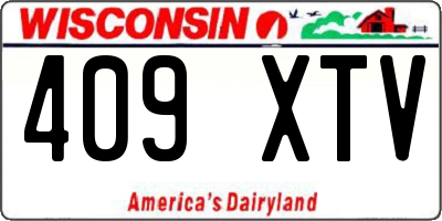 WI license plate 409XTV