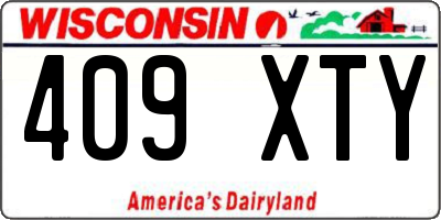 WI license plate 409XTY