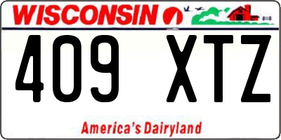 WI license plate 409XTZ