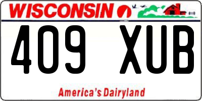 WI license plate 409XUB