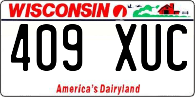 WI license plate 409XUC