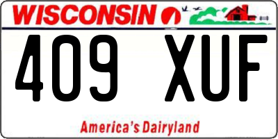WI license plate 409XUF