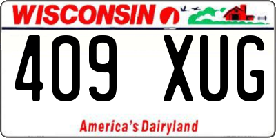 WI license plate 409XUG