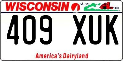 WI license plate 409XUK