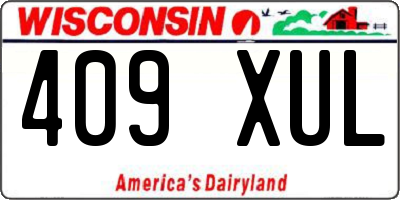 WI license plate 409XUL