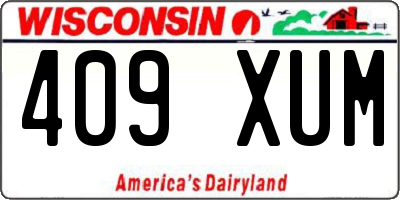 WI license plate 409XUM