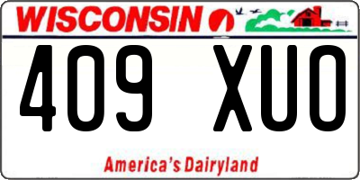 WI license plate 409XUO