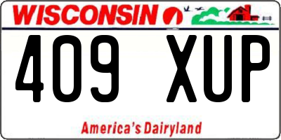 WI license plate 409XUP