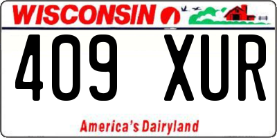 WI license plate 409XUR